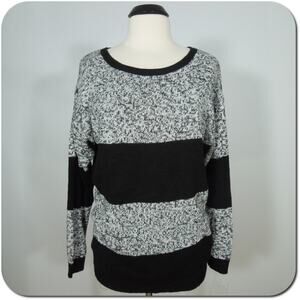 DIVIDED by H&M Womens S SMALL Oversized Sweater Gray Black Long Sleeves